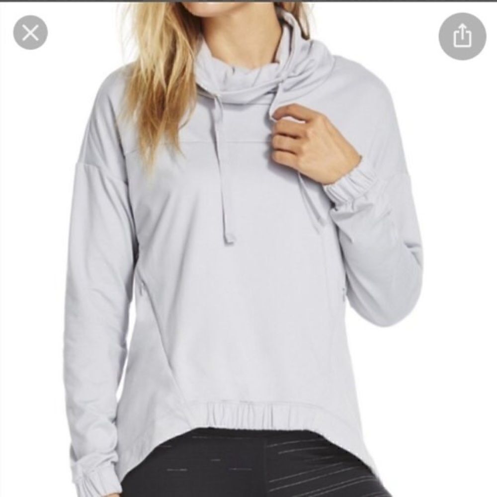 Fabletics Europa Cowl Neck Pullover Sweatshirt - Gray